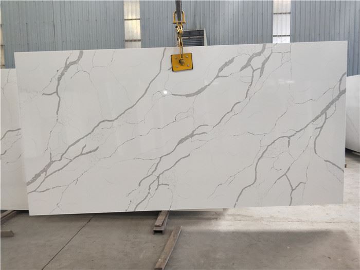 calacatta natura quartz polished slab