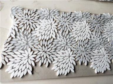 Rajoles de mosaic blanc Thassos