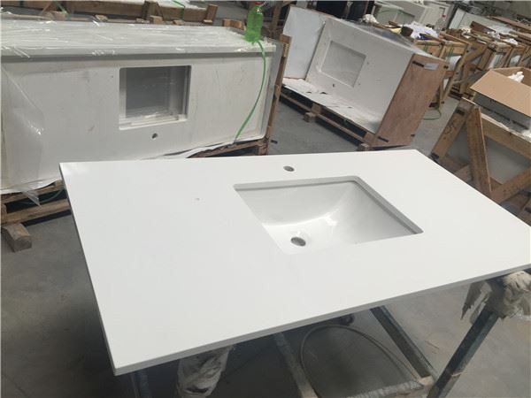 super white quartz slab countertop