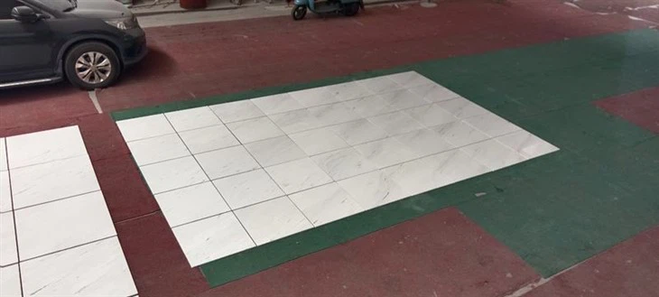 white marble tile floor