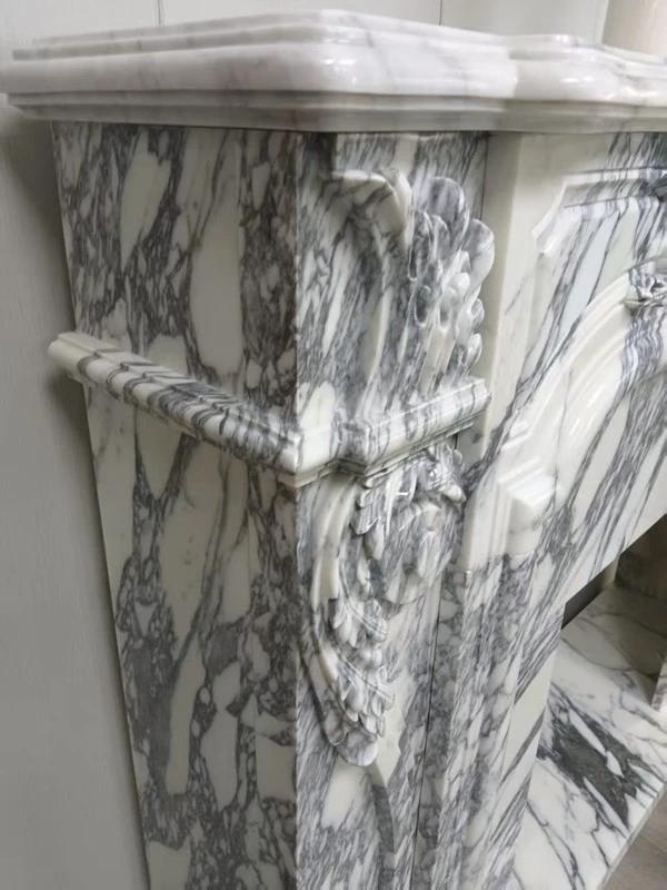 Arabescato White Marble Fireplace