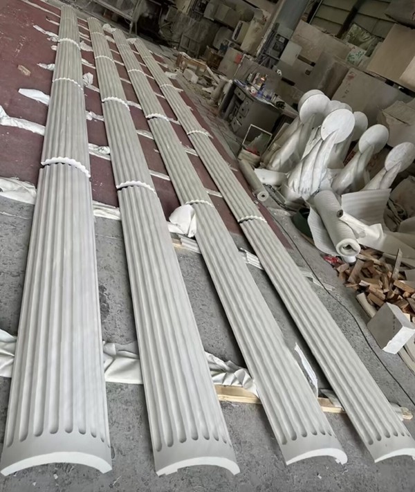 polished Marble Roman Column Cover