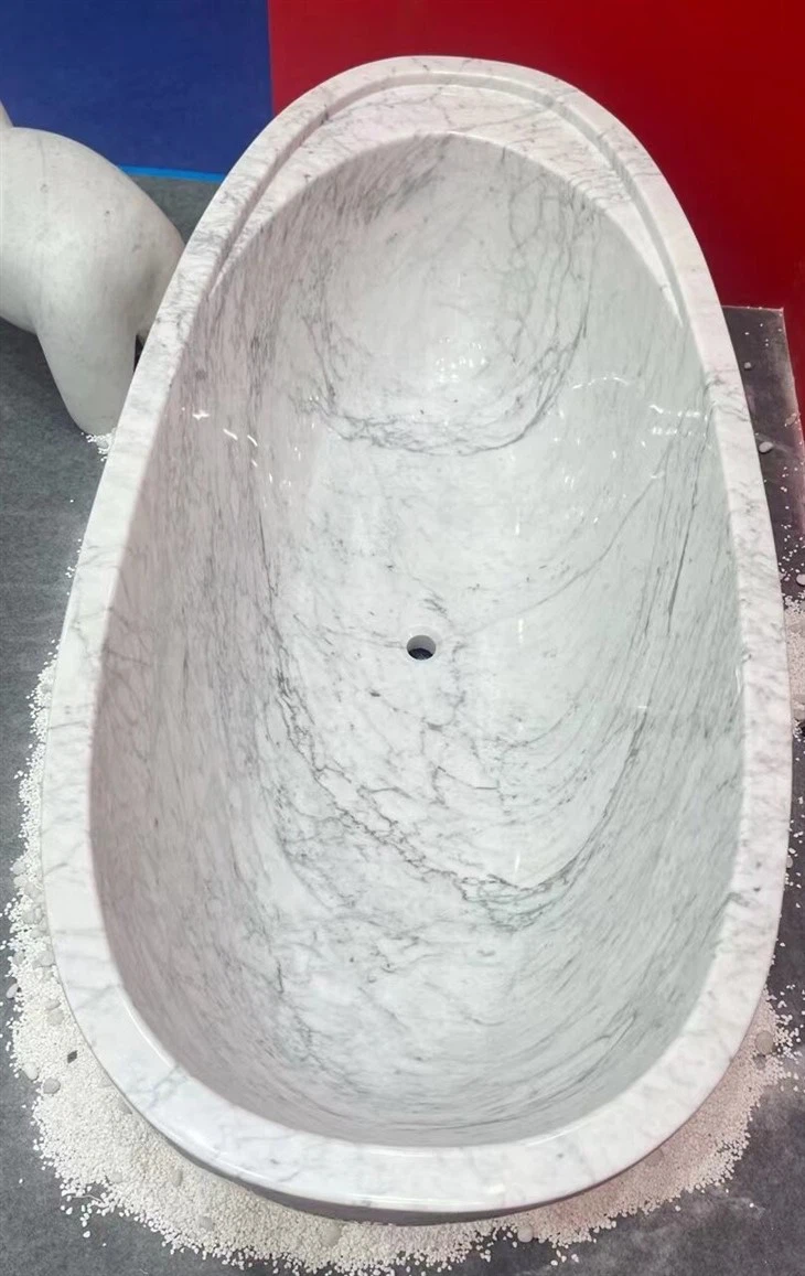 Solid carrara white Marble bathtub