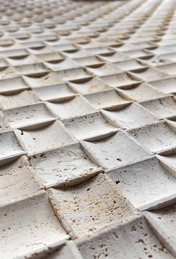 White Travertine Mosaic Wall Tile